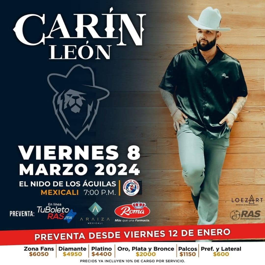 Carín León en Mexicali 2024